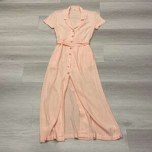 Aritzia Wilfred Shirt Dress in Coral Blush
